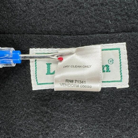 L.L. Bean Women's Size 14 Black Wool &‎ Cashmere Pea Coat - Picture 12 of 12